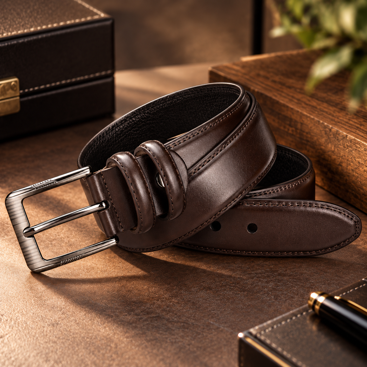 Leather Belt - Chocolate