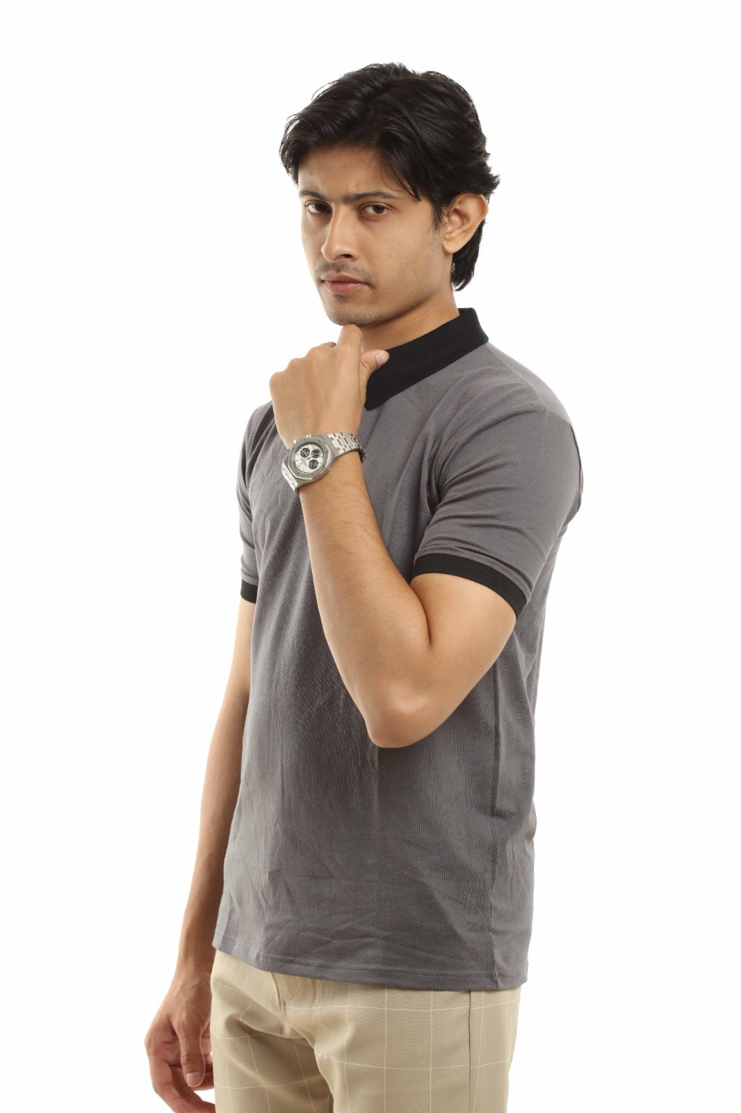 Ash – V-neck Polo Shirt