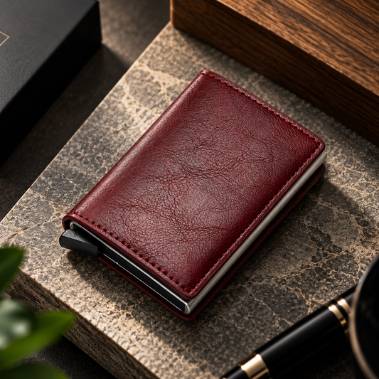 RFID Card-holder Mini Wallet - Burgundy