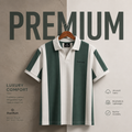 Executive Stripe Polo - Green & White