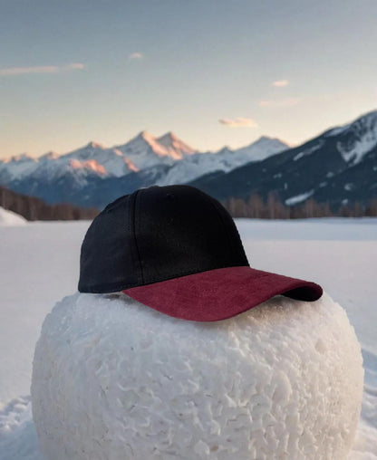 Contrast Unisex Cap-Maroon & Black