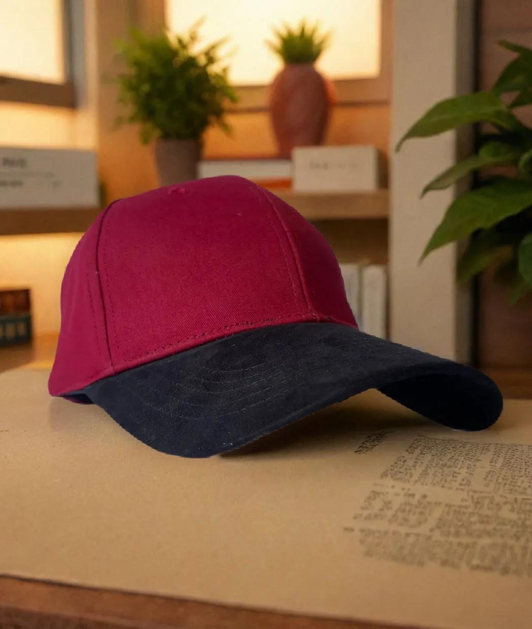 Contrast Unisex Cap-Black & Red