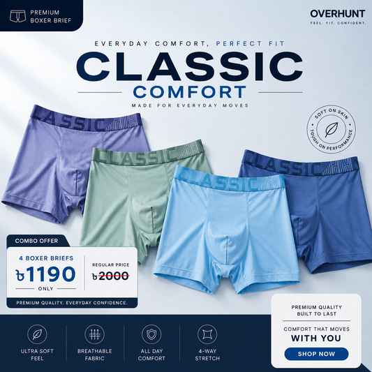 4 pcs Men's Premium Boxer Combo