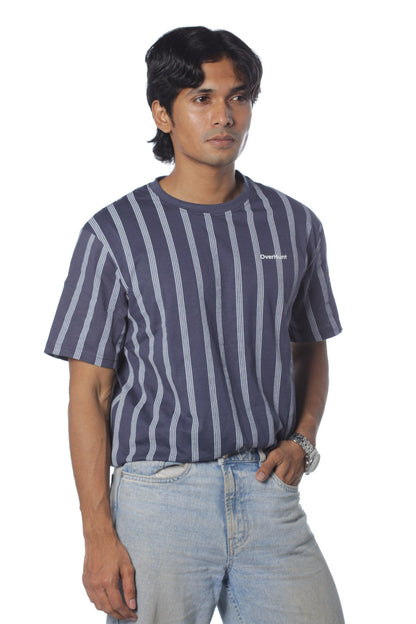 Navy Stripe - Half Sleeve Tee