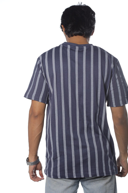 Navy Stripe - Half Sleeve Tee