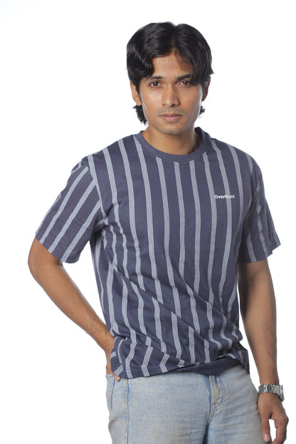 Navy Stripe - Half Sleeve Tee