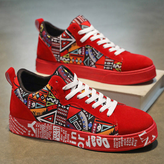 Vibrant Red Geometric Trainer Editorial