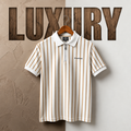 Zipper Polo - White & Mustard