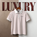 Zipper Polo - White & Maroon