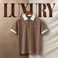 Zipper Polo - White & Chocolate