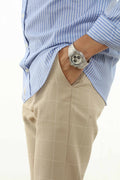 Brown - Stripe Narrow Pant