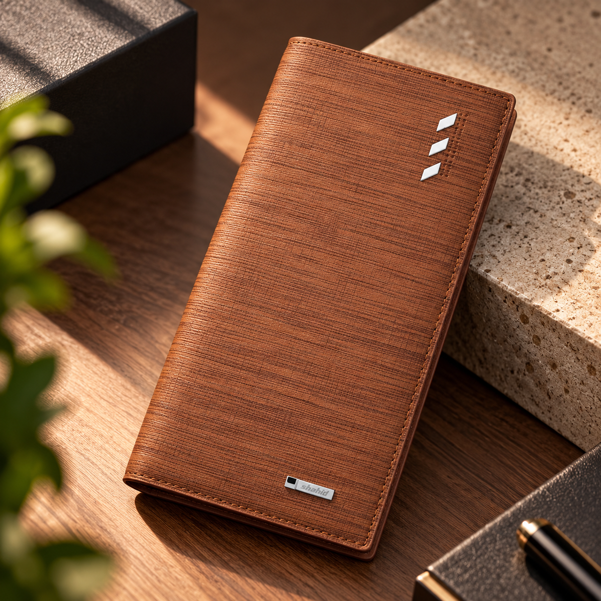 Premium Thin Textured Wallet - Brown