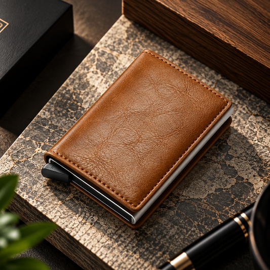 RFID Card-holder Mini Wallet - Brown