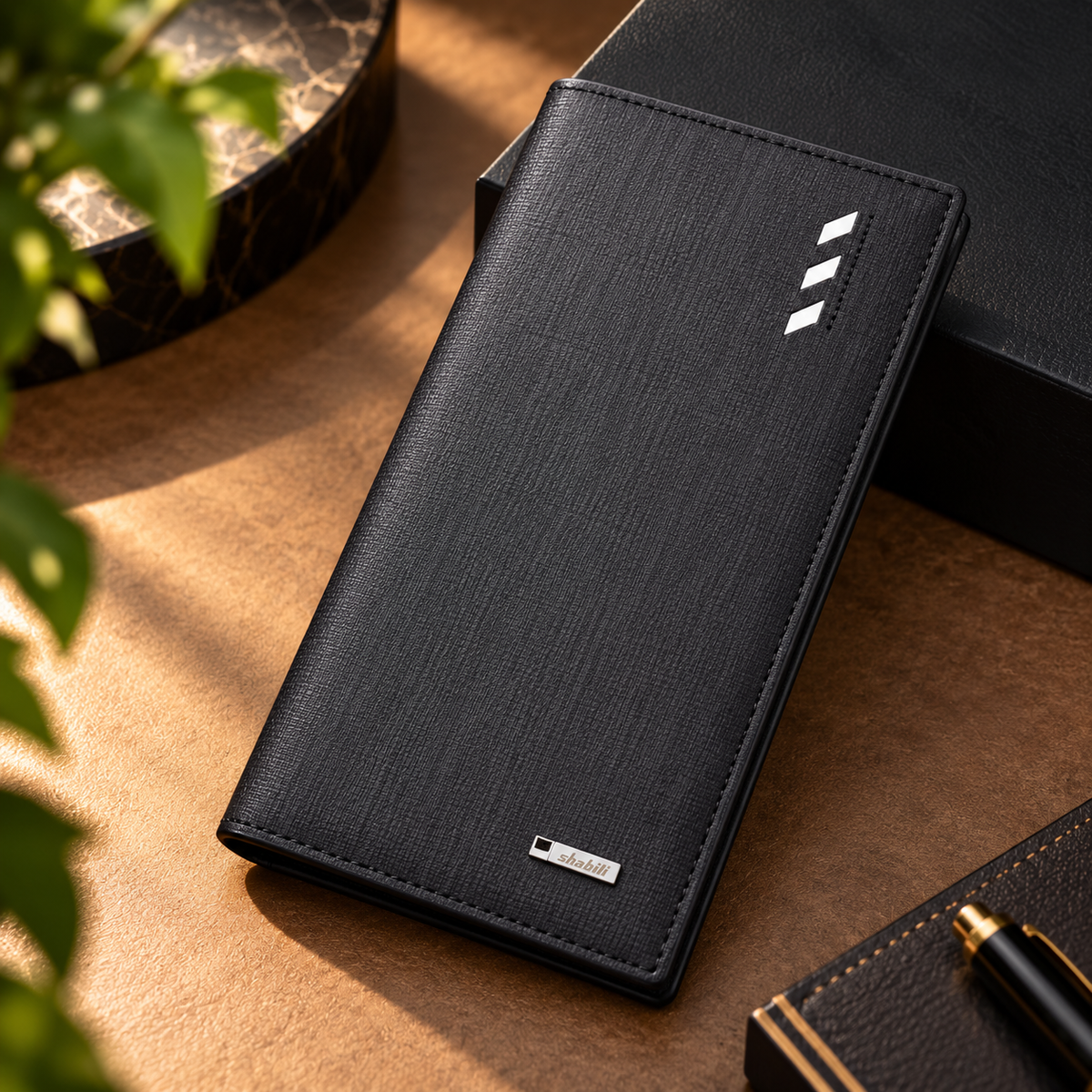 Premium Thin Textured Wallet - Black