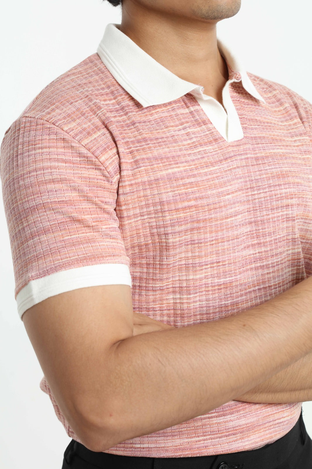 Red Pink – V-neck Polo Shirt