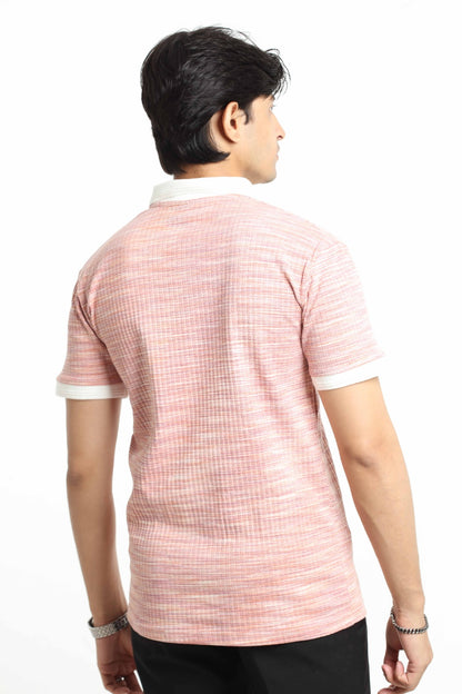 Red Pink – V-neck Polo Shirt