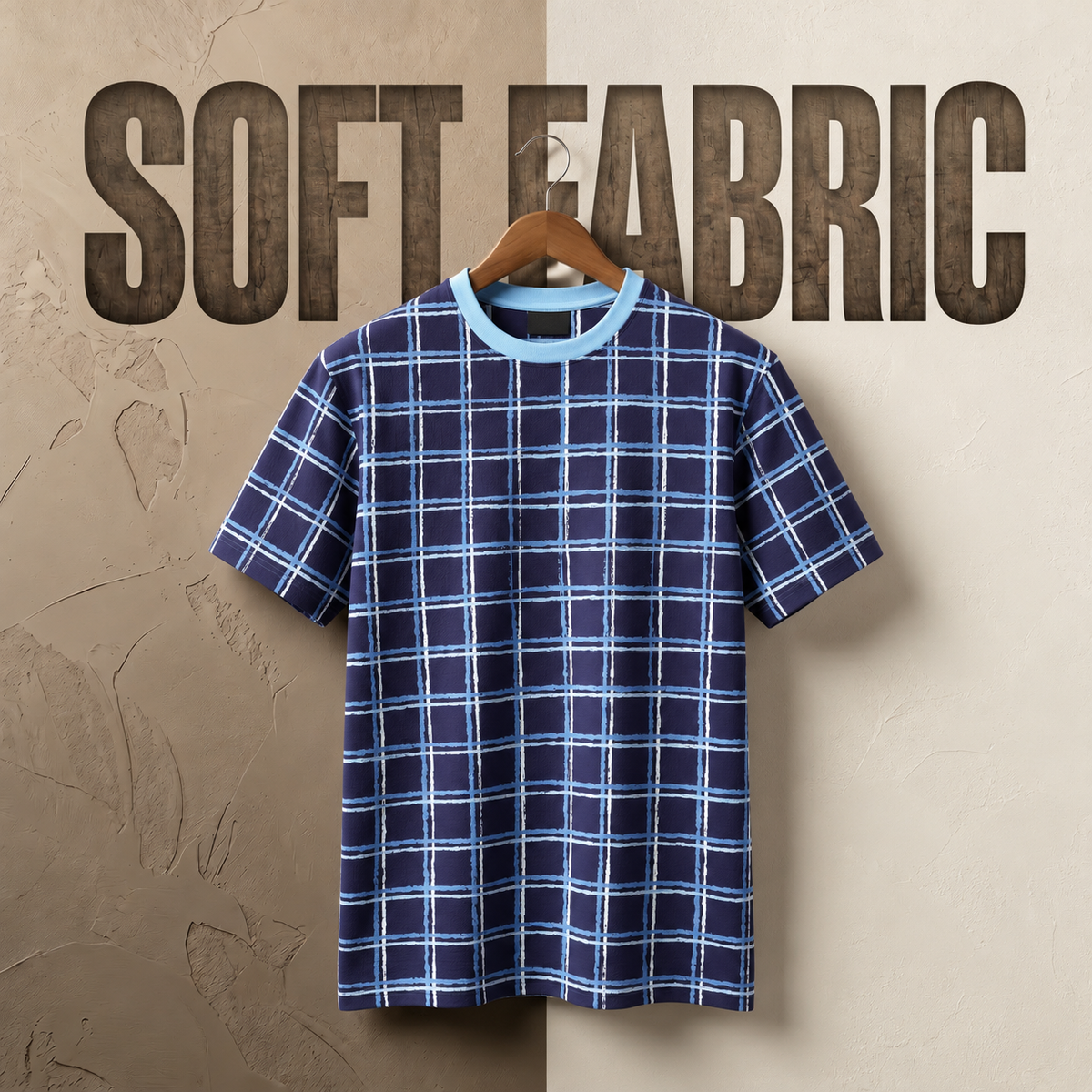 Contrast Navy Stripe - Half Sleeve Tee