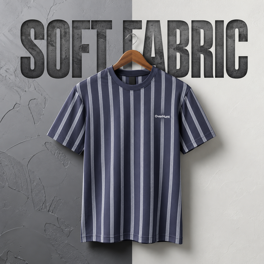 Navy Stripe - Half Sleeve Tee
