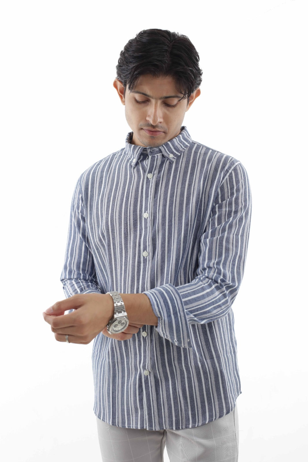 Vertical Stripe - Casual Printed Shirt