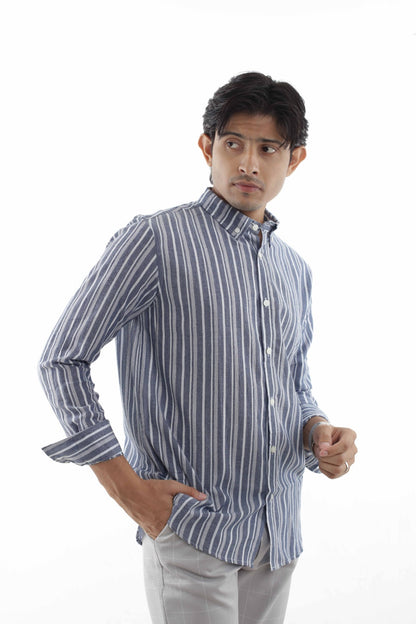 Vertical Stripe - Casual Printed Shirt