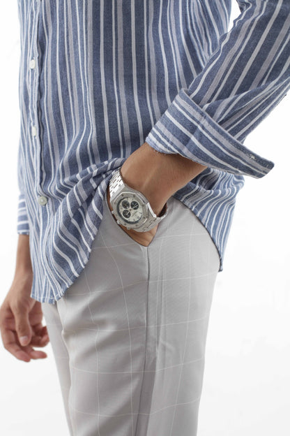 Vertical Stripe - Casual Printed Shirt