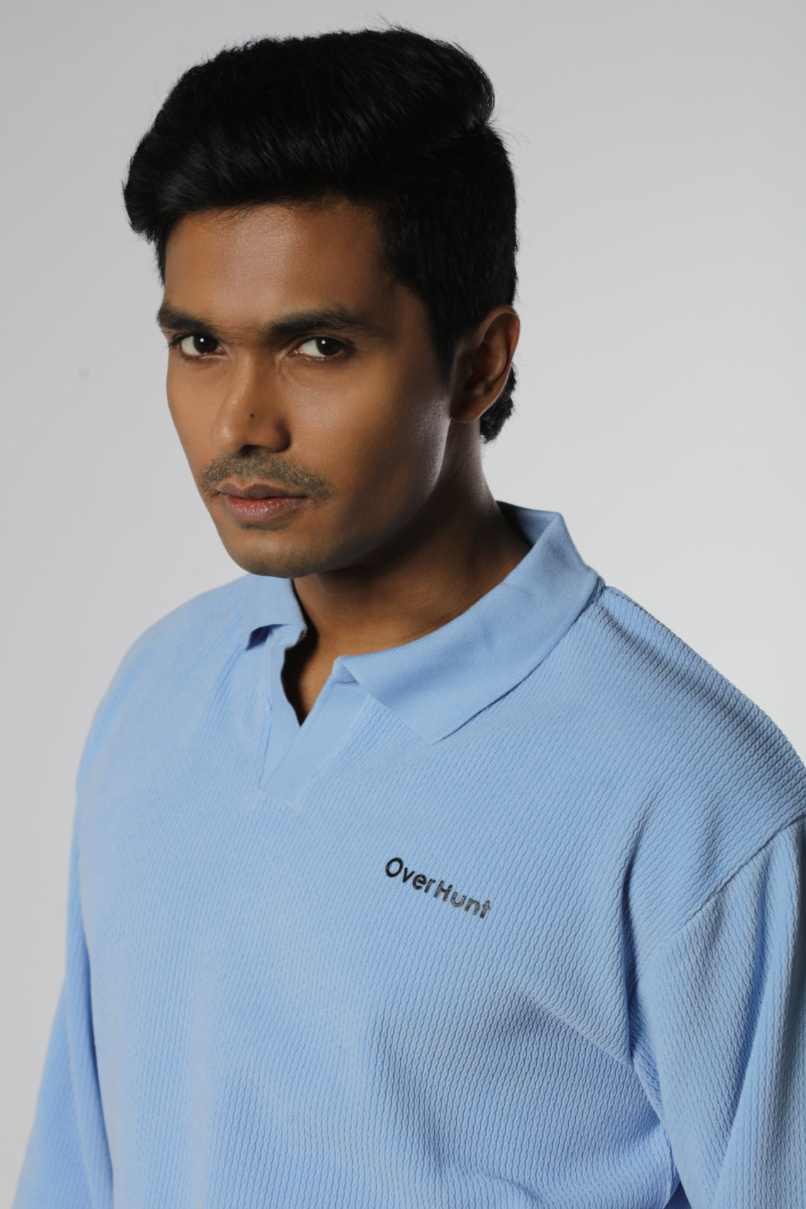 Sky – Full Sleeve Textured Polo Shirt