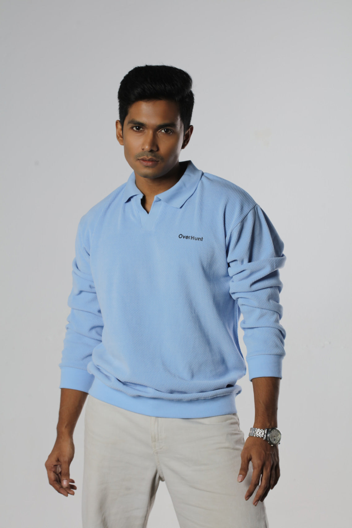 Sky – Full Sleeve Textured Polo Shirt