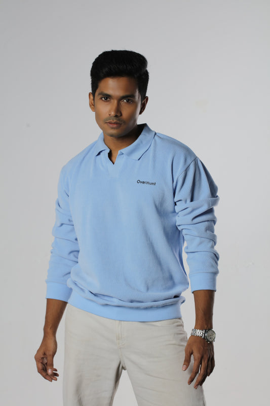 Sky – Full Sleeve Textured Polo Shirt