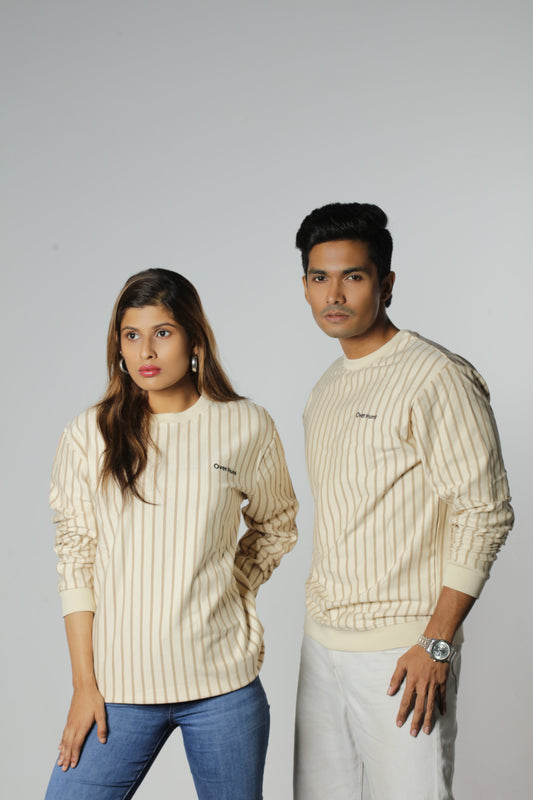 Cream & Coffee Stripe – Unisex Sweatshirt