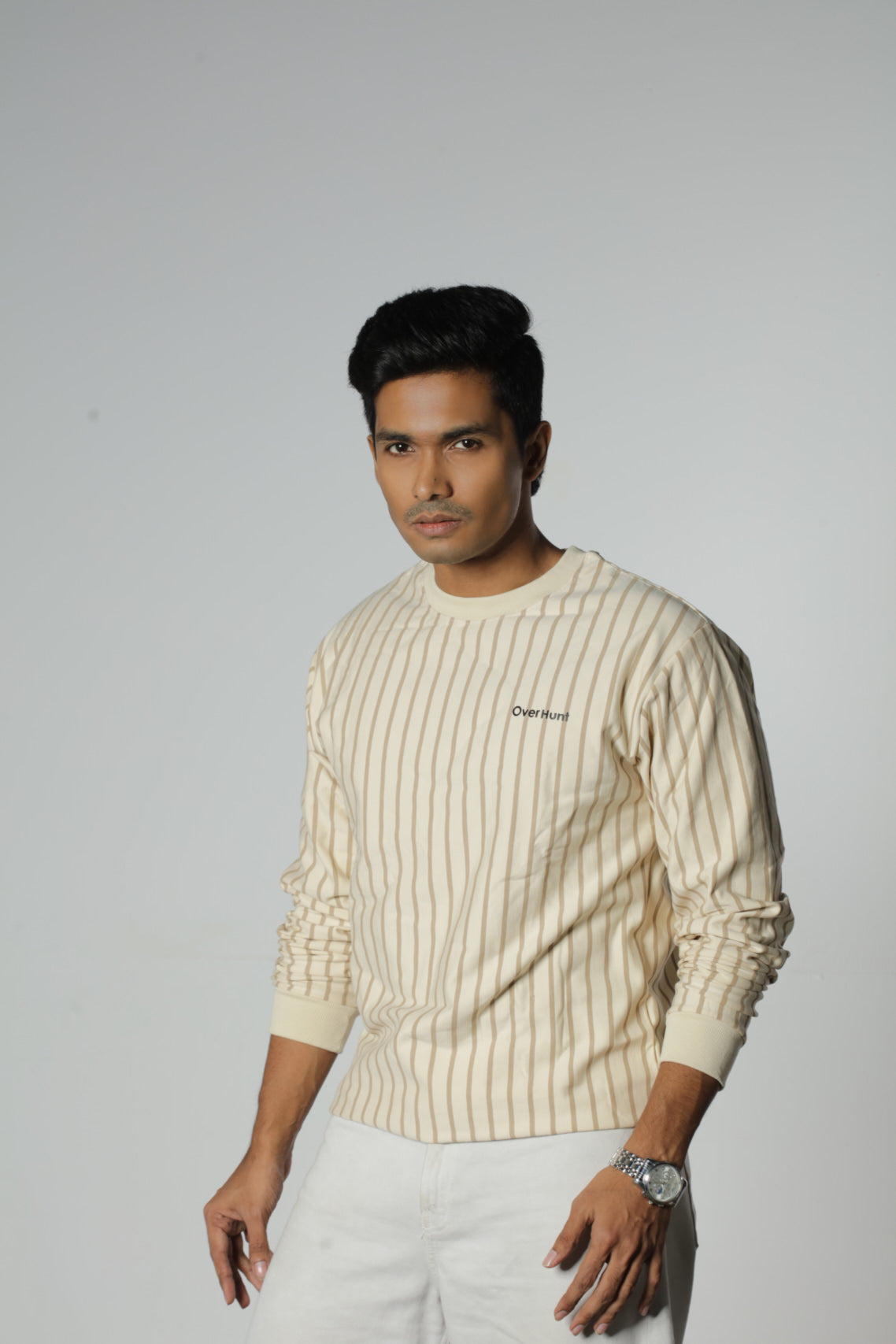 Cream & Coffee Stripe – Unisex Sweatshirt