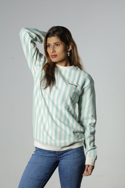 Cream & Paste Stripe – Unisex Sweatshirt