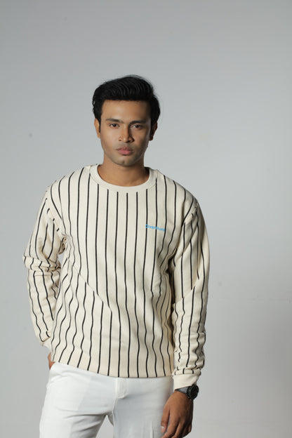 Cream & Black Stripe – Unisex Sweatshirt
