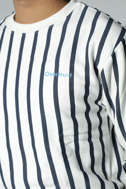 White & Navy Stripe – Unisex Sweatshirt