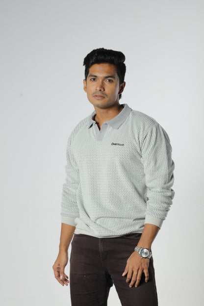 Ash – Full Sleeve Textured Polo Shirt